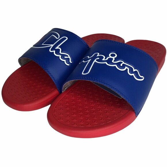 Champion Men's Slide Sandals Size 9-11 Royal Blue-Red Lightweight & Comfortable - Picture 12 of 12